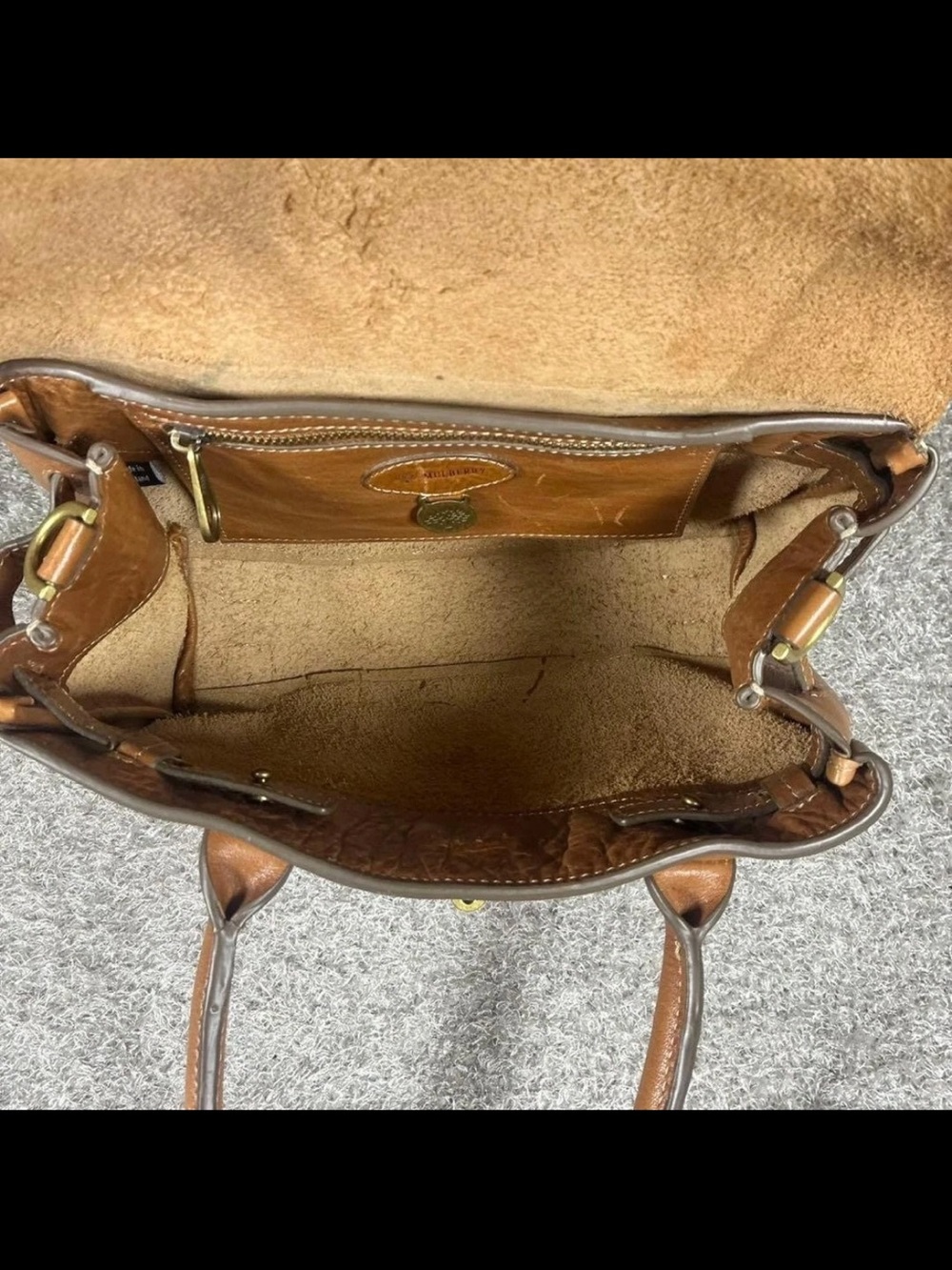 Mulberry Brown Leather Satchel with Gold Hardware - Picture 10 of 16